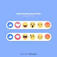 Free vector flat emoticon reaction collectio