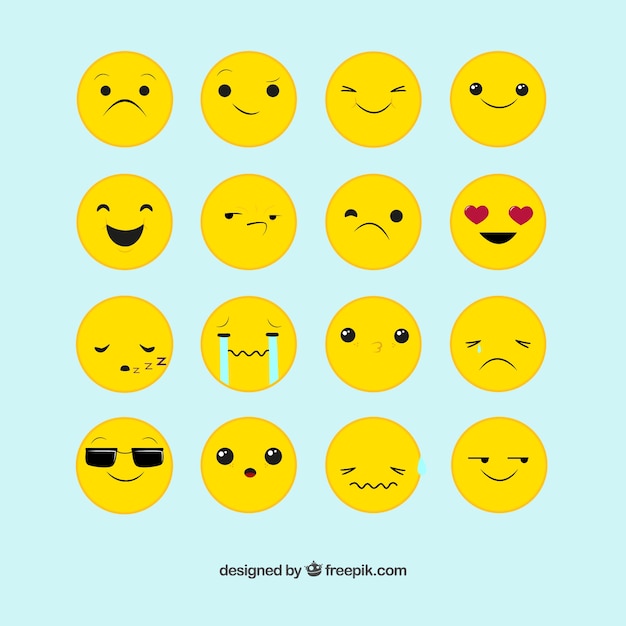 Flat emoticons set