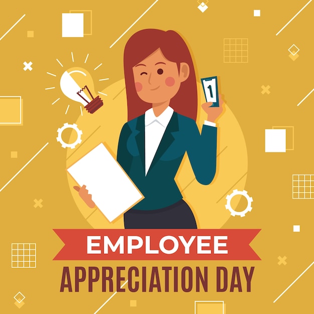 Flat employee appreciation day illustration