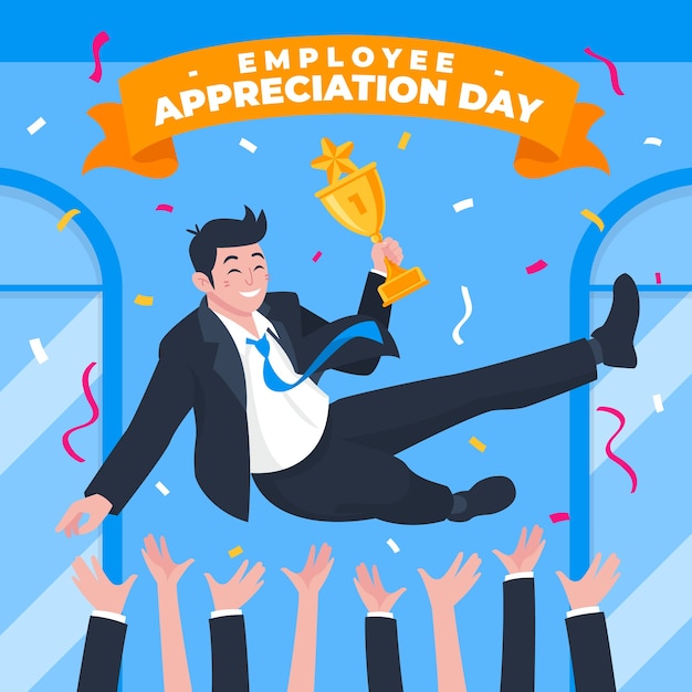 Плоская иллюстрация дня признательности сотрудников