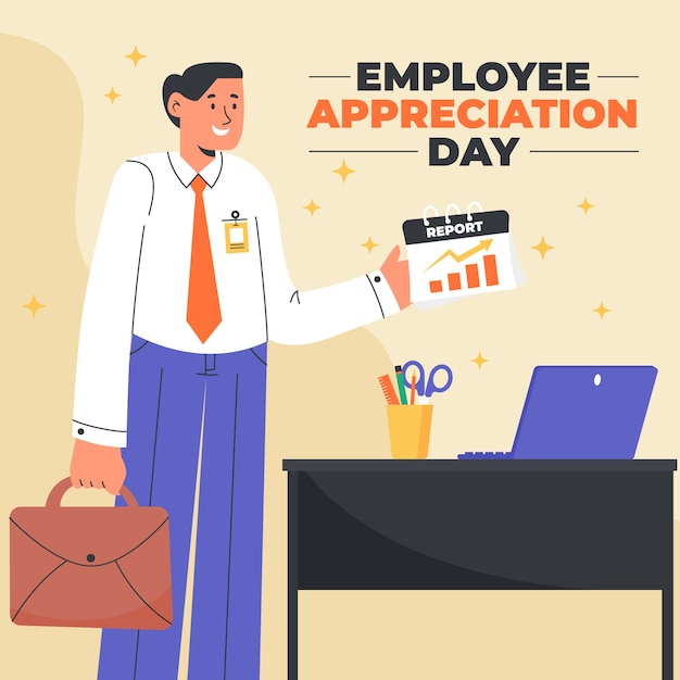 Free vector flat employee appreciation day illustration