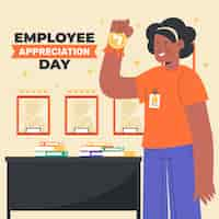 Free vector flat employee appreciation day illustration