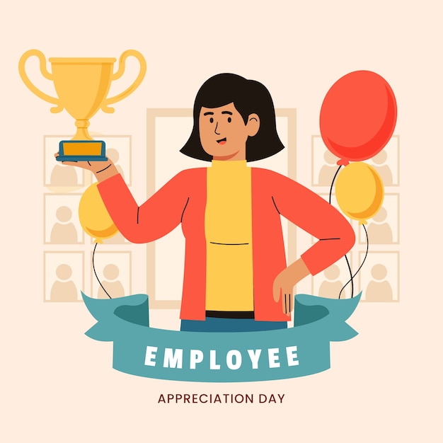 Free vector flat employee appreciation day illustration