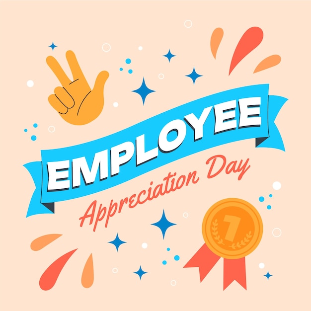 Free vector flat employee appreciation day illustration