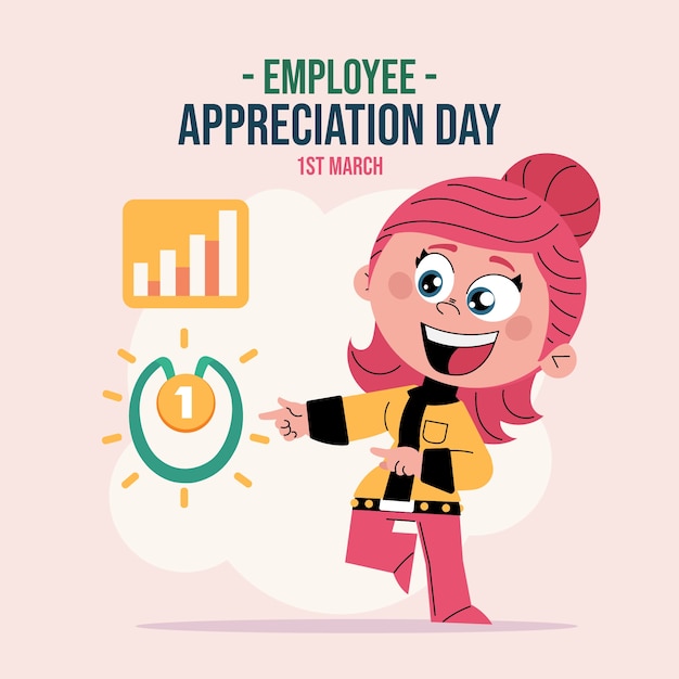 Free vector flat employee appreciation day illustration