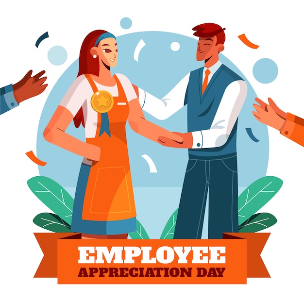 Flat employee appreciation day illustration