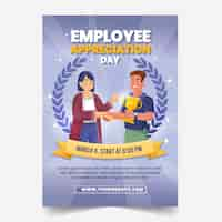 Free vector flat employee appreciation day vertical poster template