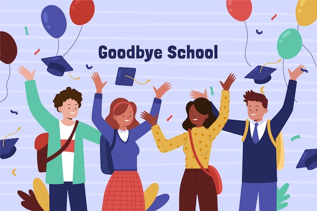 Free vector flat end of school background