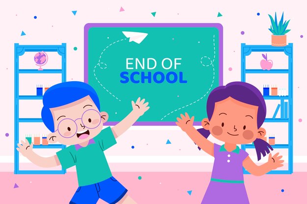 Flat end of school background