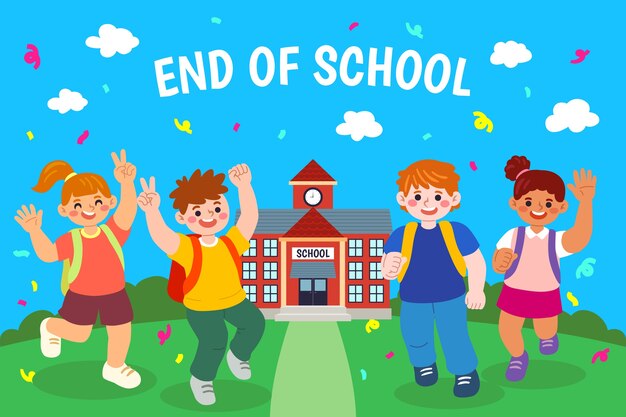 Flat end of school background