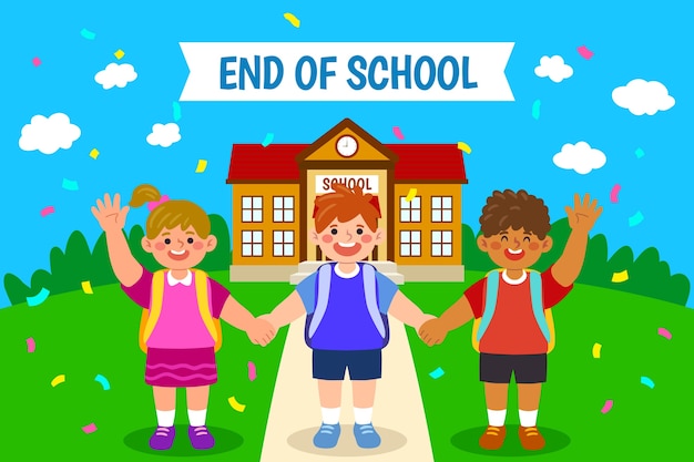 Free vector flat end of school background