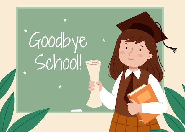 Free vector flat end of school background