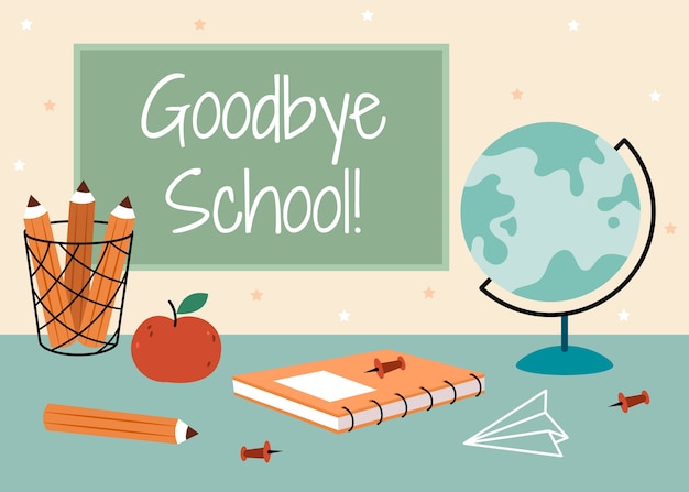 Free vector flat end of school background