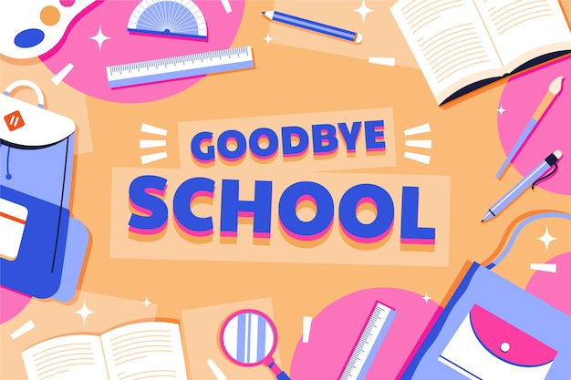 Free vector flat end of school background