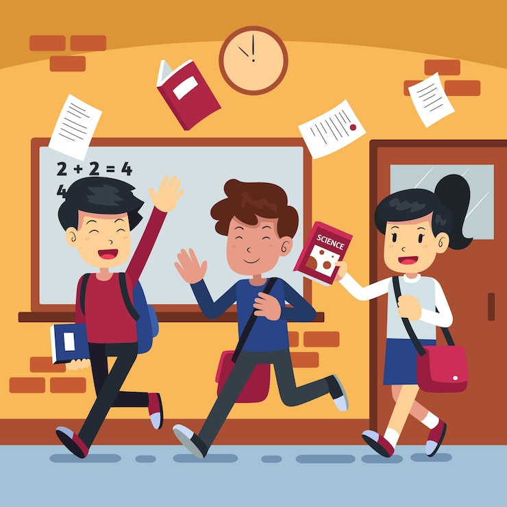 Free Vector flat end of school illustration