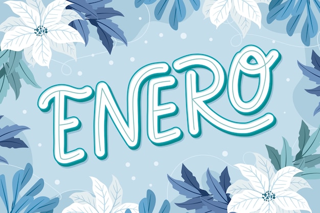 Free vector flat enero lettering