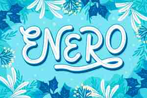 Free vector flat enero lettering