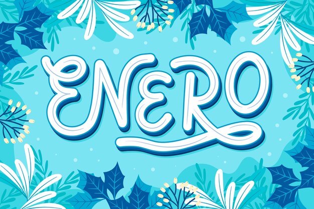 Flat enero lettering