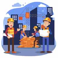 Free vector flat engineering and construction illustration