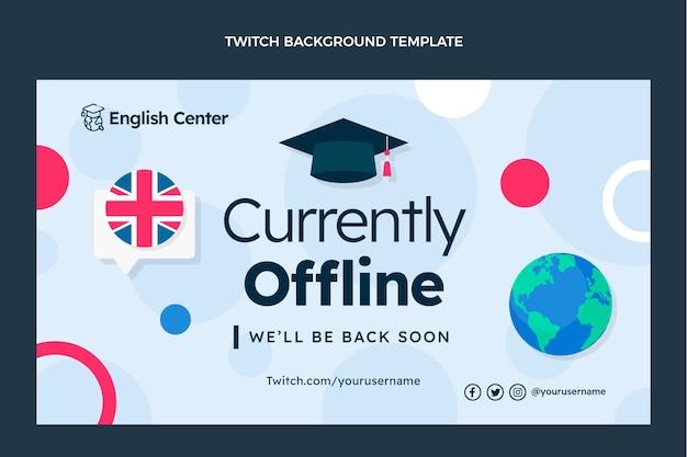 Flat english lessons twitch background