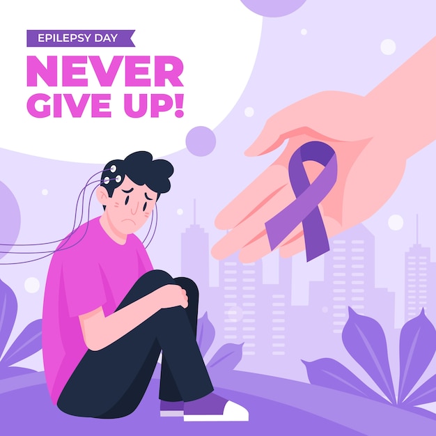 Flat epilepsy day illustration