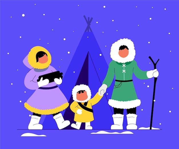 Free vector flat eskimo illustration