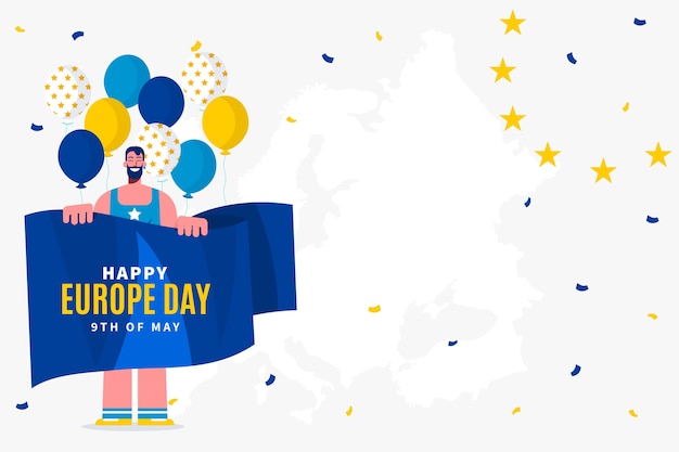 Flat europe day background