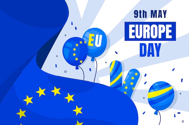 Free vector flat europe day background