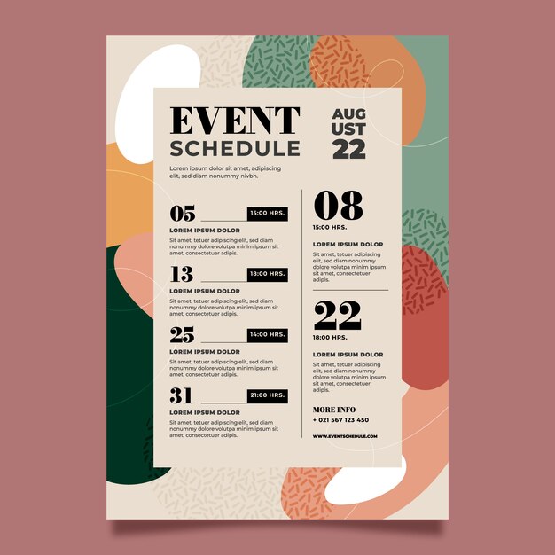 Flat event template schedule