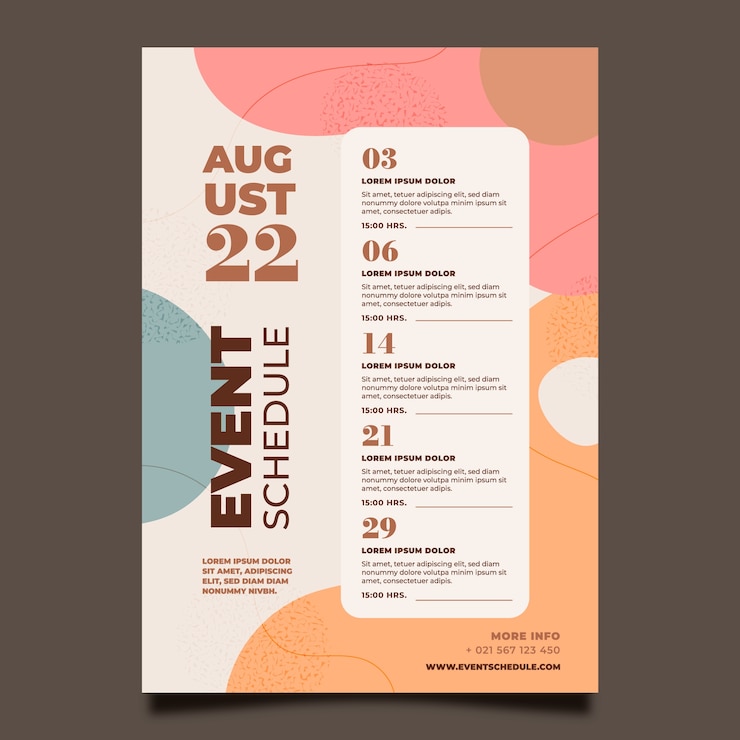 Free Vector flat event template schedule