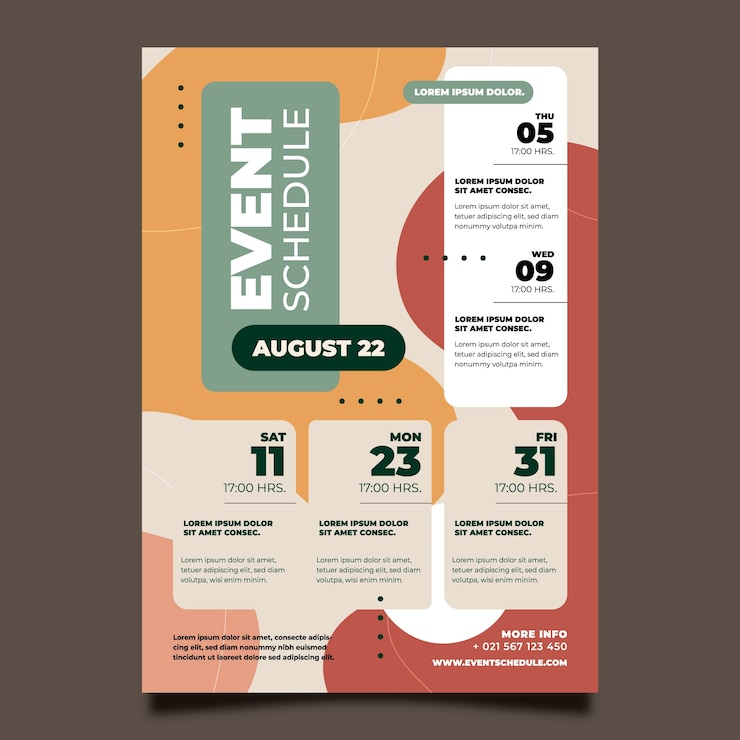 Free Vector flat event template schedule