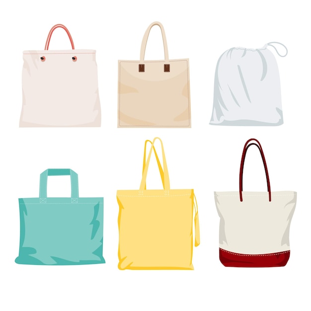 Free vector flat fabric bag collection