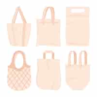 Free vector flat fabric bags collection