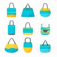 Free vector flat fabric bags collection