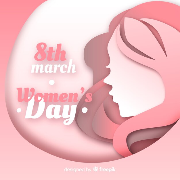 Flat face women's day background