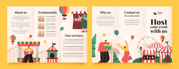 Free vector flat fair brochure template