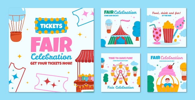 Flat fair instagram posts collection