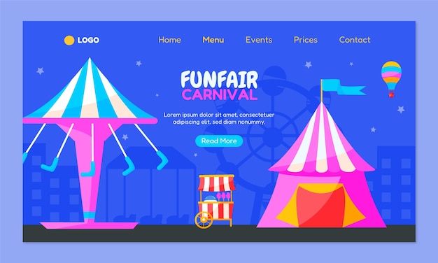 Flat fair landing page template