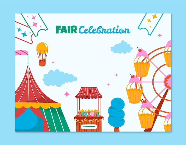 Free vector flat fair photocall template