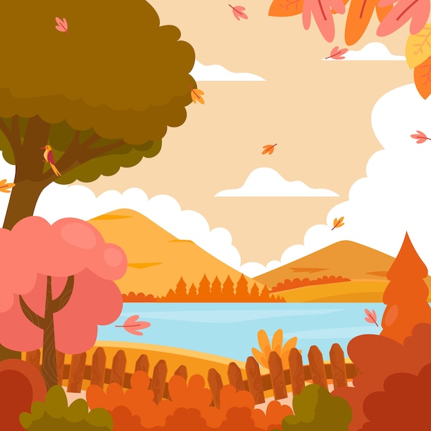 Free vector flat fall illustration