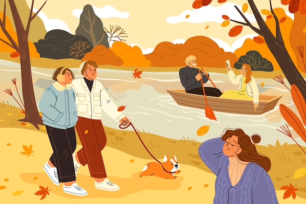 Free vector flat fall season illustration