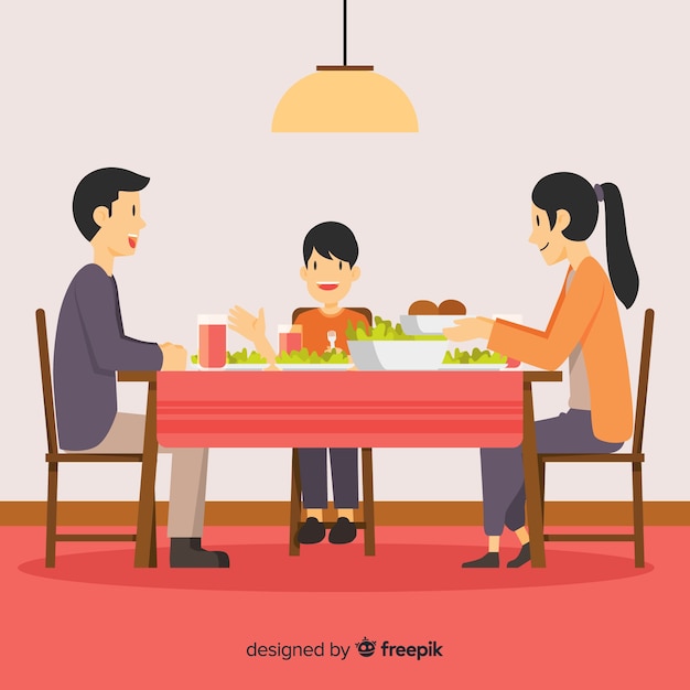 Free vector flat family around the table