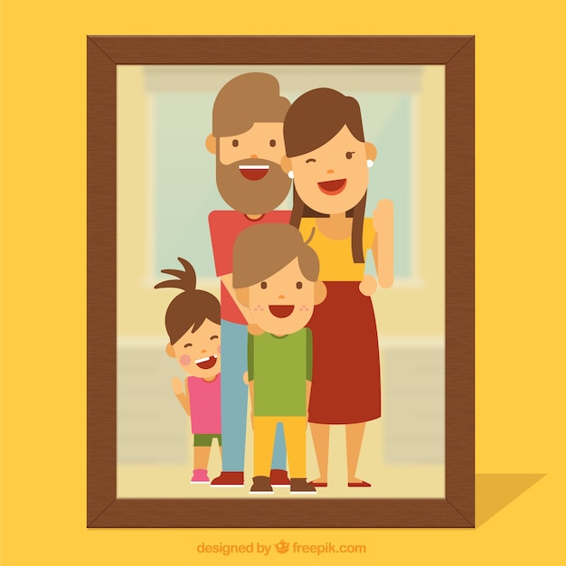 Free vector flat family picture