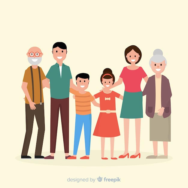 Free vector flat family portrait