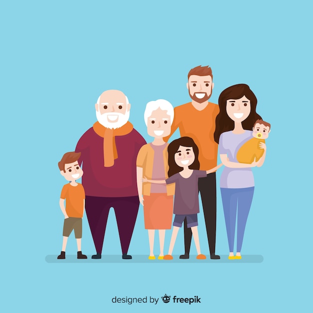 Free vector flat family portrait