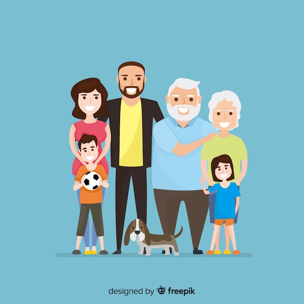 Free vector flat family portrait