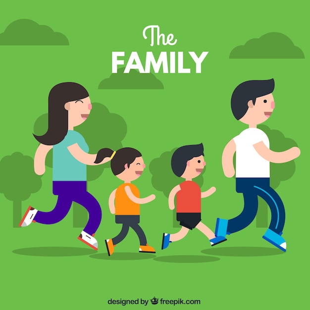 Free vector flat family running