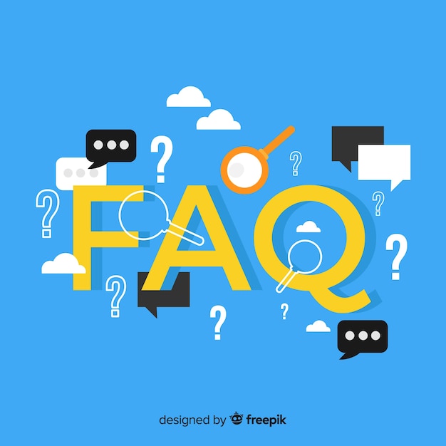 Flat faq concept background