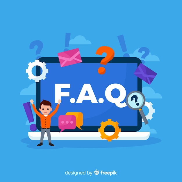 Flat faq concept background