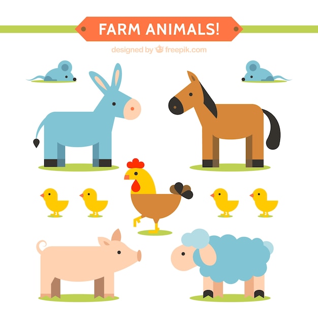 Flat Farm Animal Collection